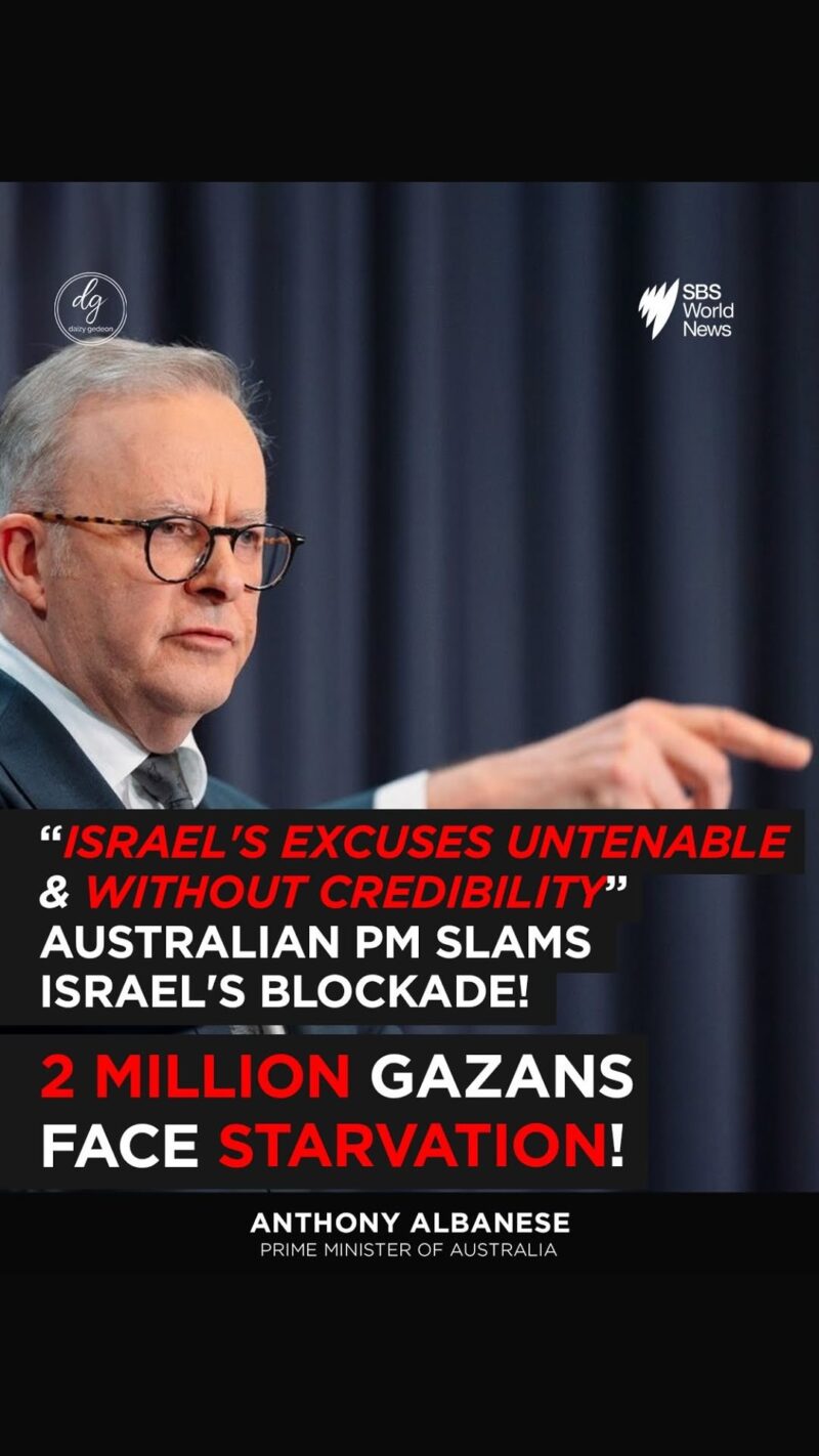 SBS World News: Australian PM Anthony Albanese Slams Israel's Blockade – Calls Israel's Excuses