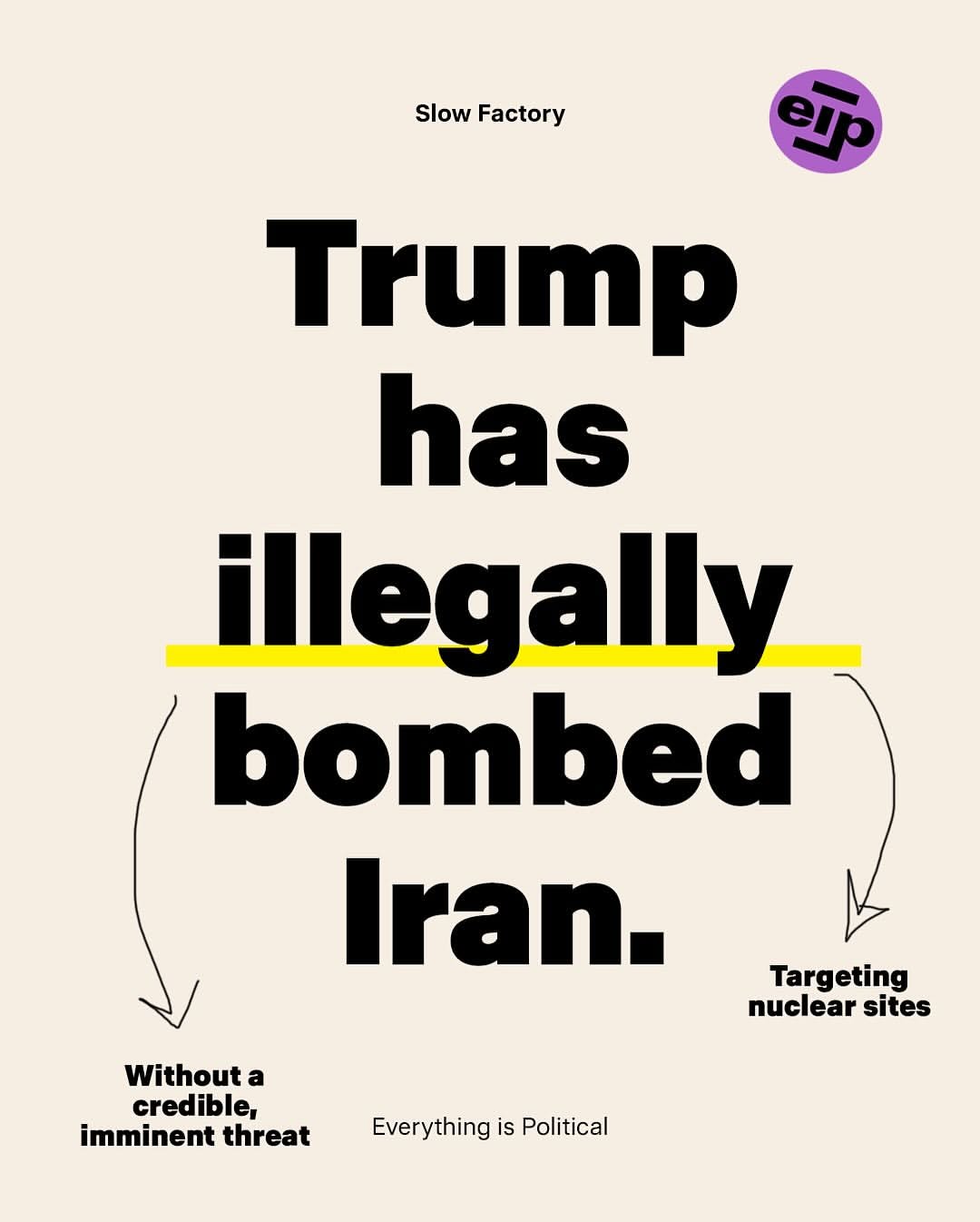Trump Illegally Bombs Iran Nuclear Site Without Credible Imminent Threat — Everything Is Political