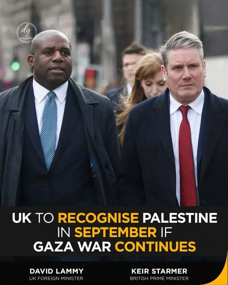 BREAKING: UK to Recognize Palestine in September — Starmer & Lammy Signal Shift If Gaza War Persists