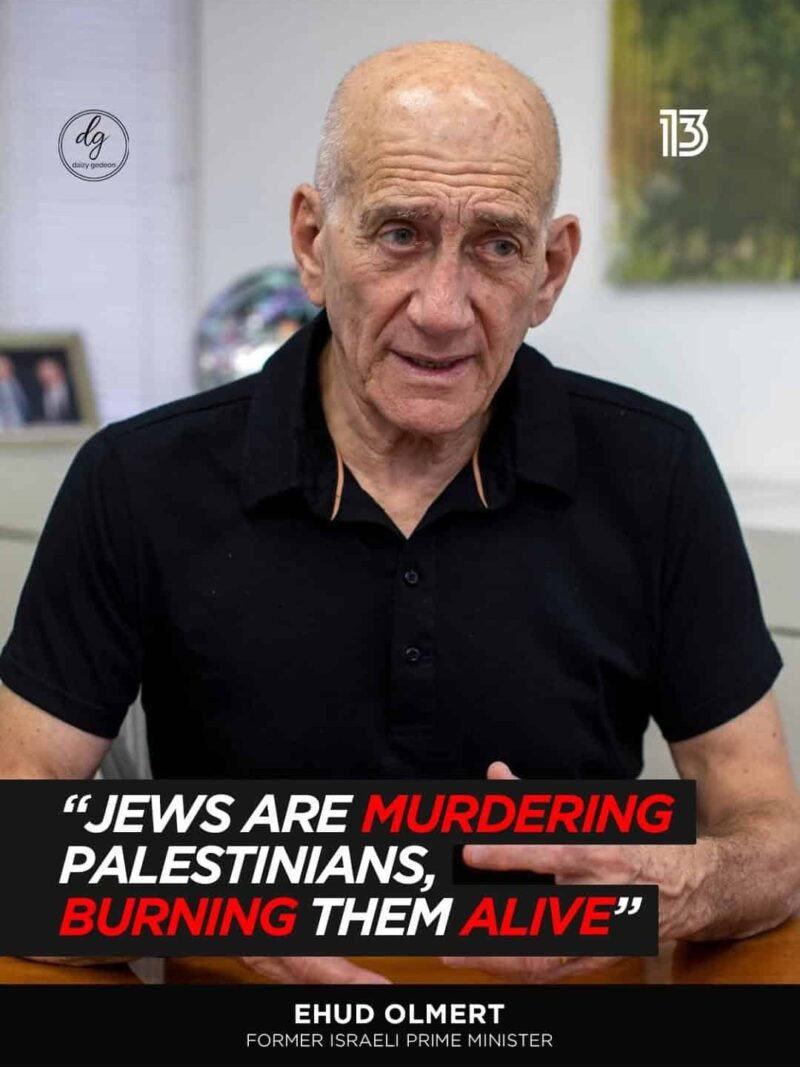 Channel 13 Bombshell: Olmert Admits to Palestinian Killings and Burnings

