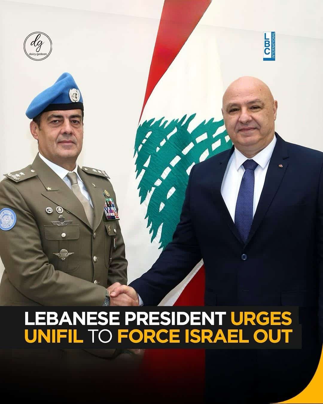 Lebanese President to LBC International: UNIFIL Must Act to Force Israel Out