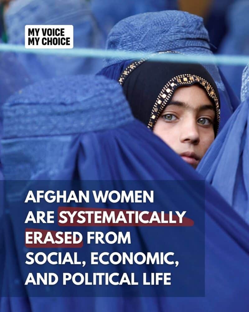 My Voice, My Choice: Afghan Women Systematically Erased from Society, Economy & Politics