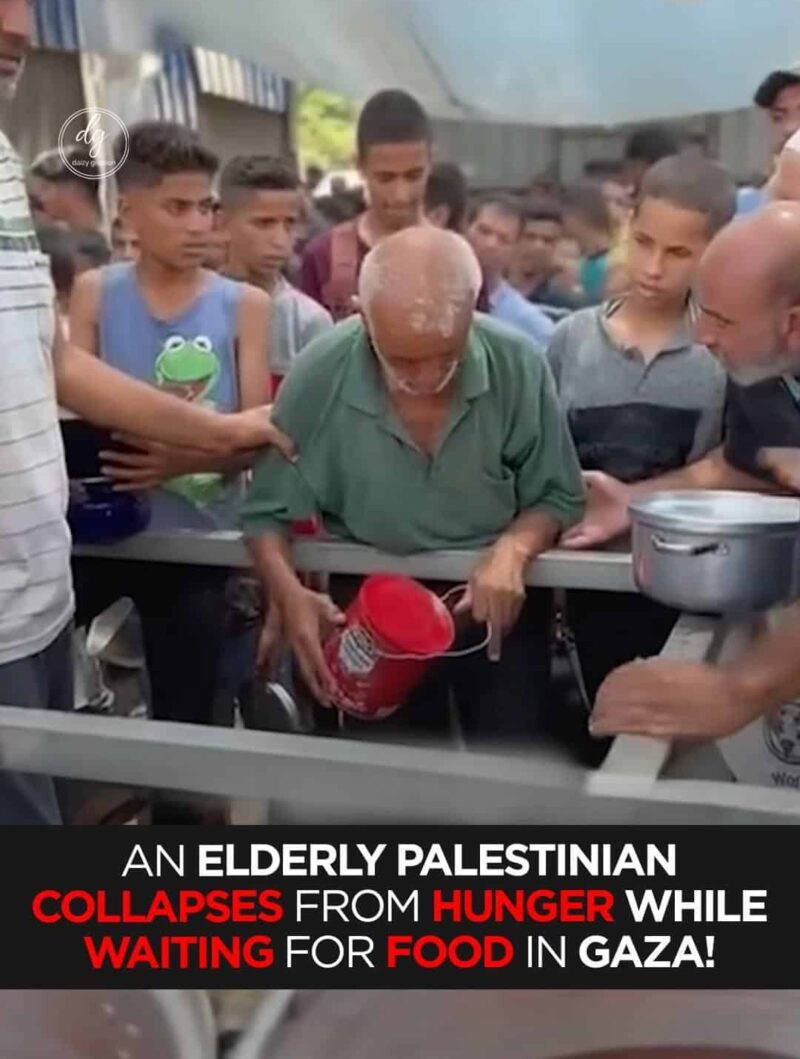 Starving in Gaza: Elderly Palestinian Collapses While Waiting for Food Amid Blockade