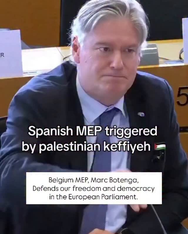 🇪🇺 Spanish MEP Loses It Over Palestinian Keffiyeh — Belgian MEP Marc Botenga Claps Back in Defense of Freedom & Democracy