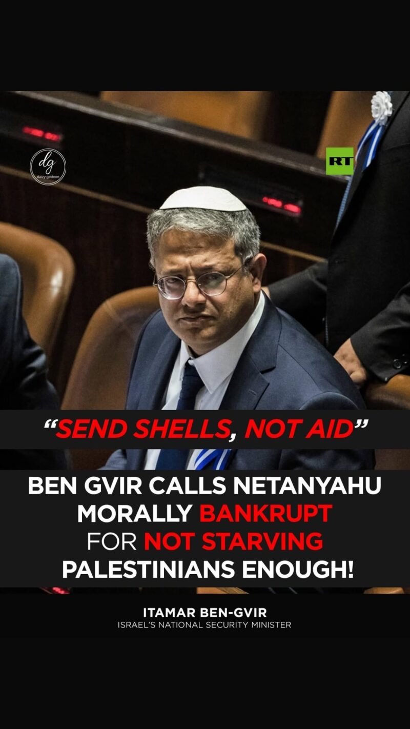 🔥 “SEND SHELLS, NOT AID”: Israeli Minister Ben-Gvir SLAMS Netanyahu for Failing to STARVE Palestinians! | RT REPORTS