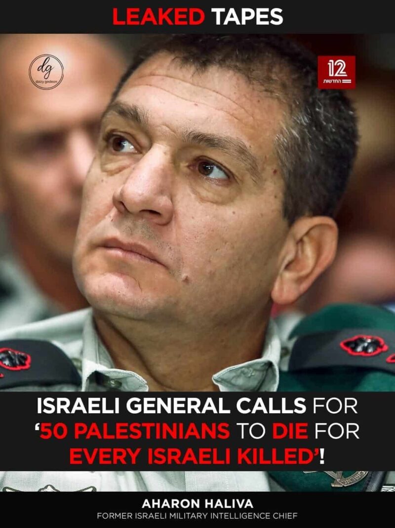 Ex-Mossad Chief Aharon Haliva Sparks Outrage: ’50 Palestinians Must Die for Every Israeli!’