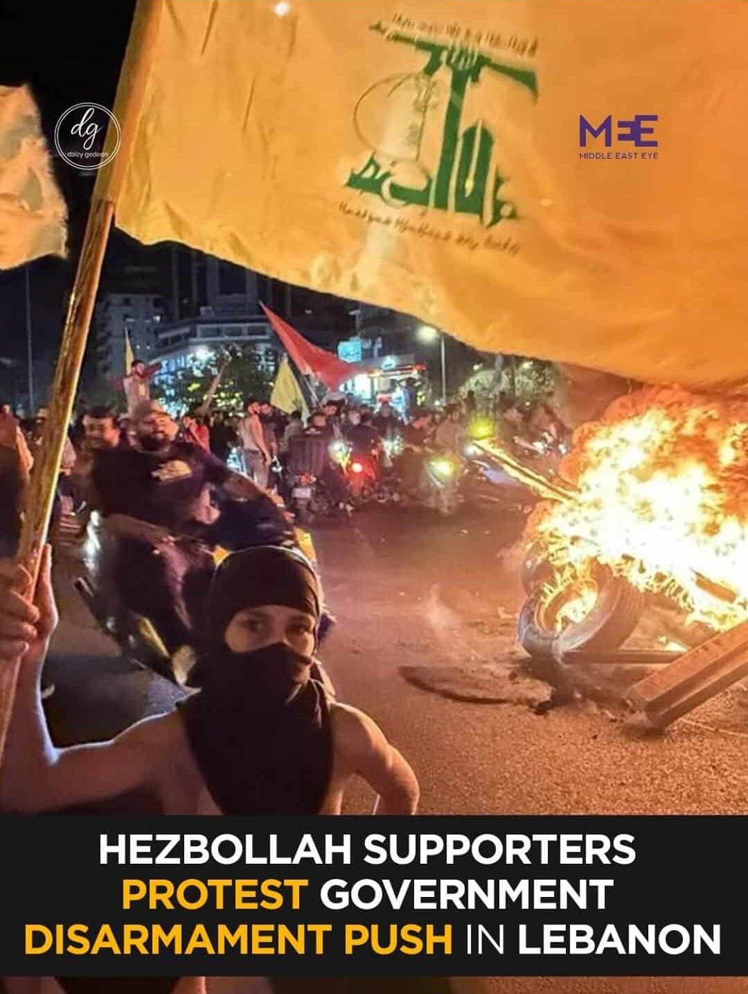 Hezbollah Supporters Flood Streets of Lebanon to Resist Government’s Disarmament Plan