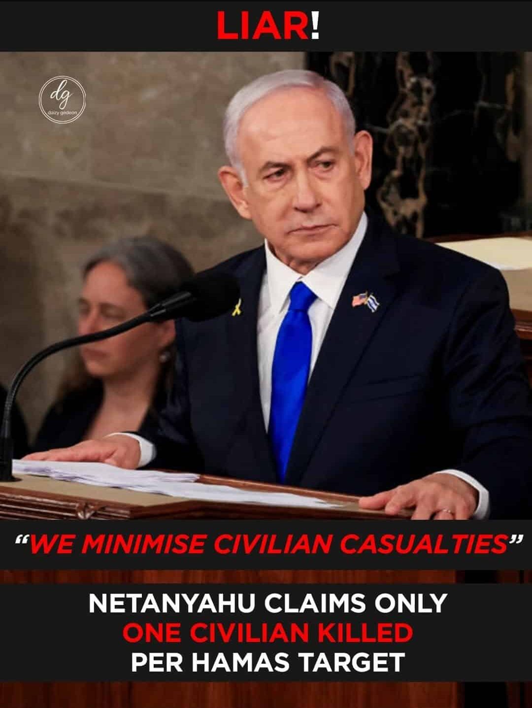 Liar Netanyahu Claims Only One Civilian Killed Per Hamas Target While Minimizing Civilian Casualties