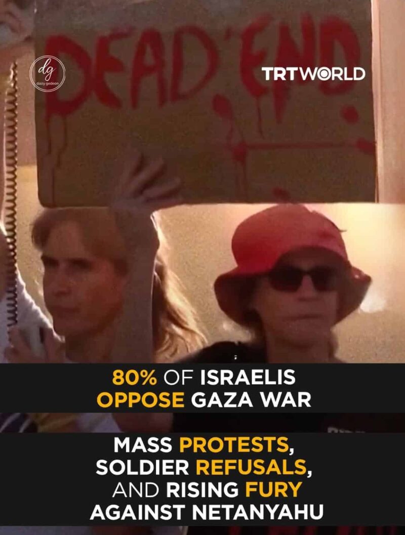 80% of Israelis Now Oppose Gaza War — Protests, Soldier Refusals, and Public Fury Rock Netanyahu