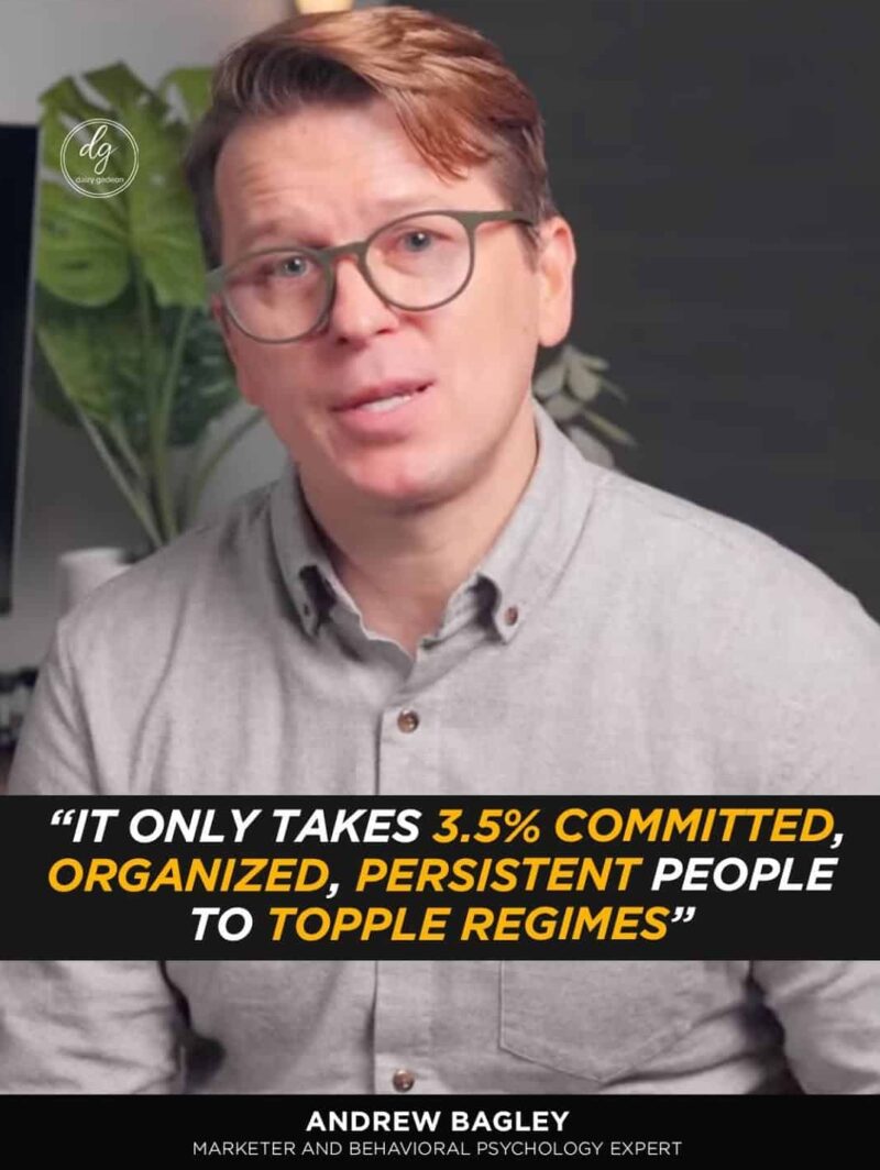 Andrew Bagley: Only 3.5% Committed People Can Topple Regimes, Says Marketing & Psychology Expert