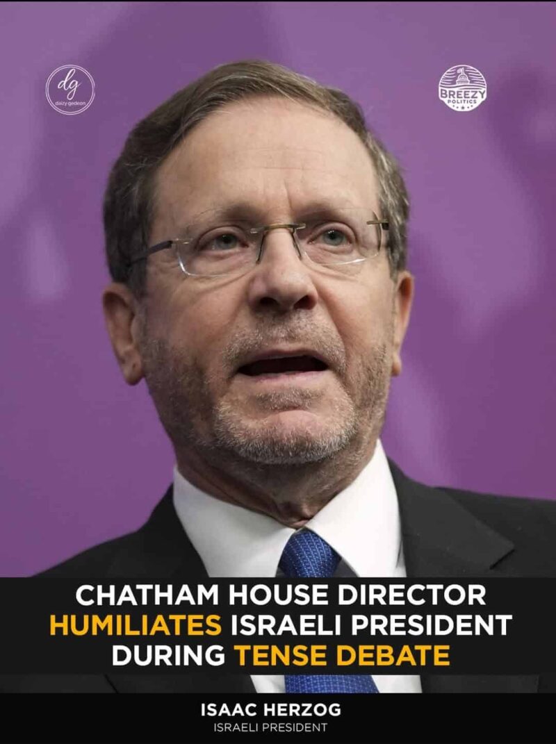 Breezy Politics: Daizy Gedeon Covers Explosive Debate as Chatham House Director Confronts Herzog