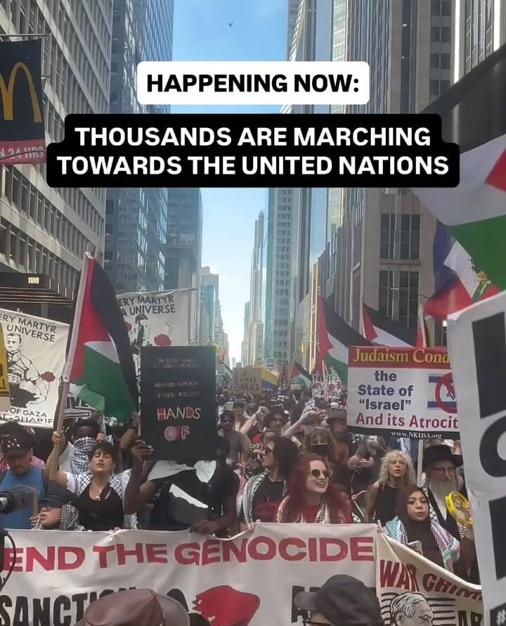 Happening Now: Thousands March Towards the United Nations