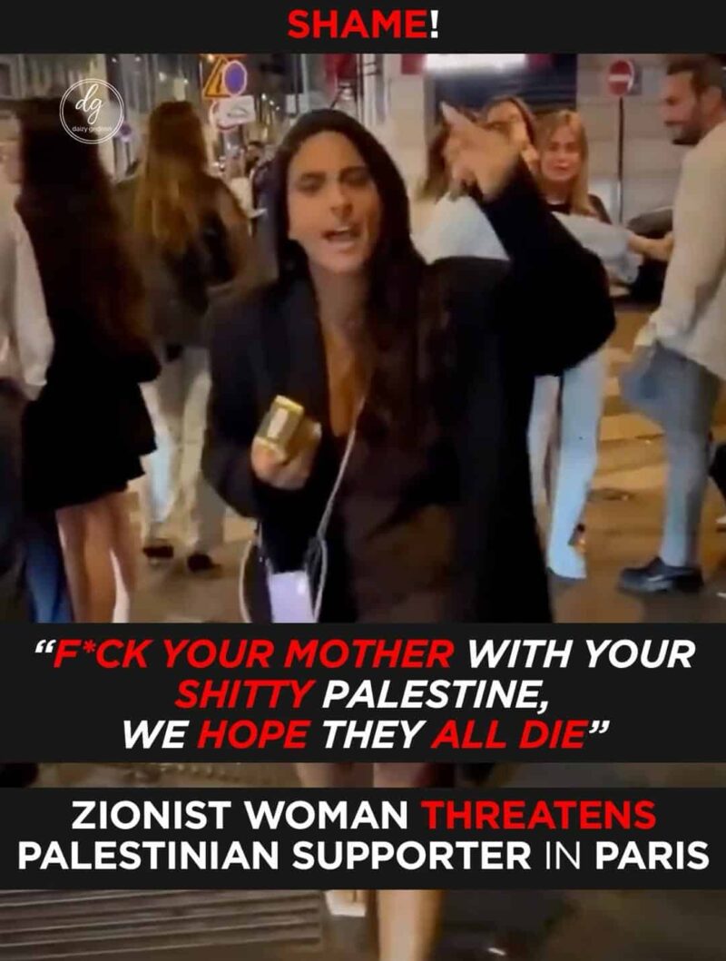 Shocking Threat in Paris: Zionist Woman Targets Palestinian Supporter with Hate Speech”