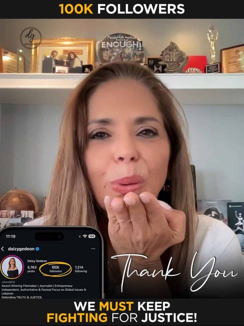 Thank You! Daizy Gedeon Reaches 100K Followers With Powerful Justice Message