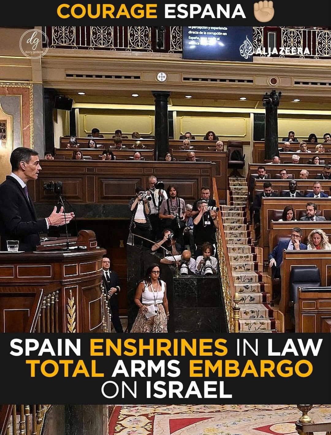 BREAKING: Spain Passes Historic Law Imposing Total Arms Embargo on Israel — Courage España