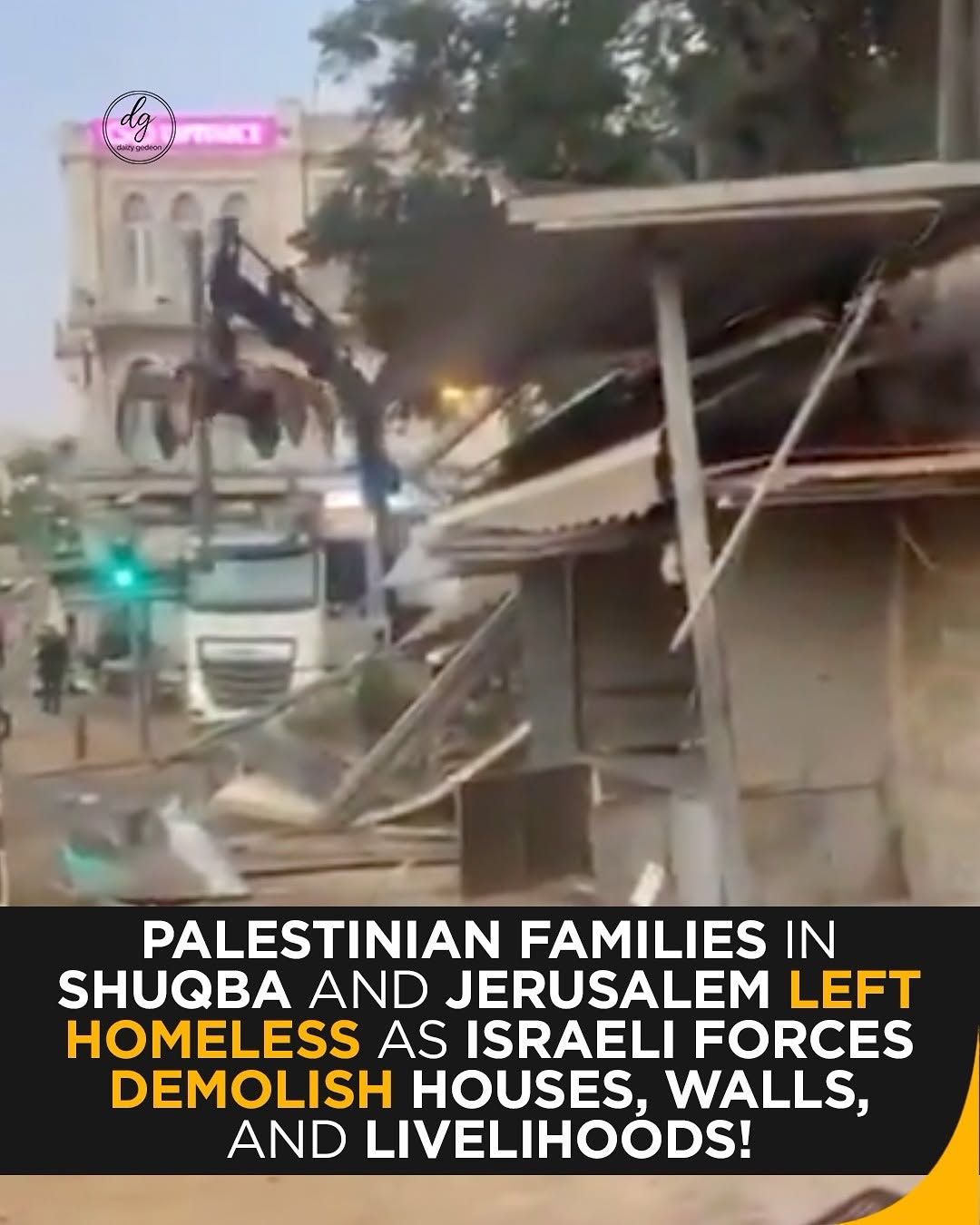 "Israeli Forces Demolish Palestinian Homes in Shuqba and Jerusalem — Families Left Homeless!"