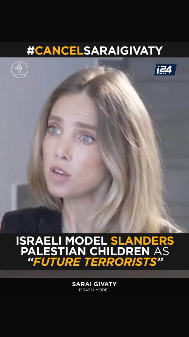 Israeli Model Sarai Givaty Sparks Outrage After Calling Palestinian Children “Future Terrorists” | #CancelSaraiGivaty