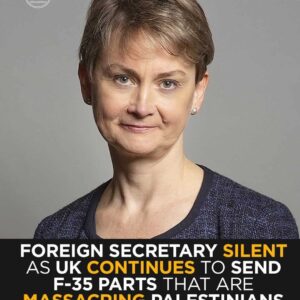UK Foreign Secretary Yvette Cooper Silent as Britain Supplies F-35 Parts Used in Palestinian Massacres