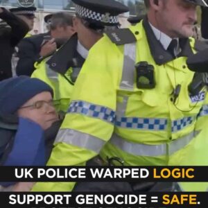 Uk Police Logic: Support Genocide = Safe. Protest Genocide = Arrested