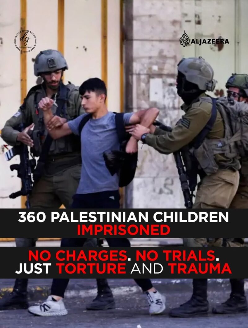 “Al Jazeera: 360 Palestinian Children Imprisoned — No Charges, No Trials, Only Trauma”