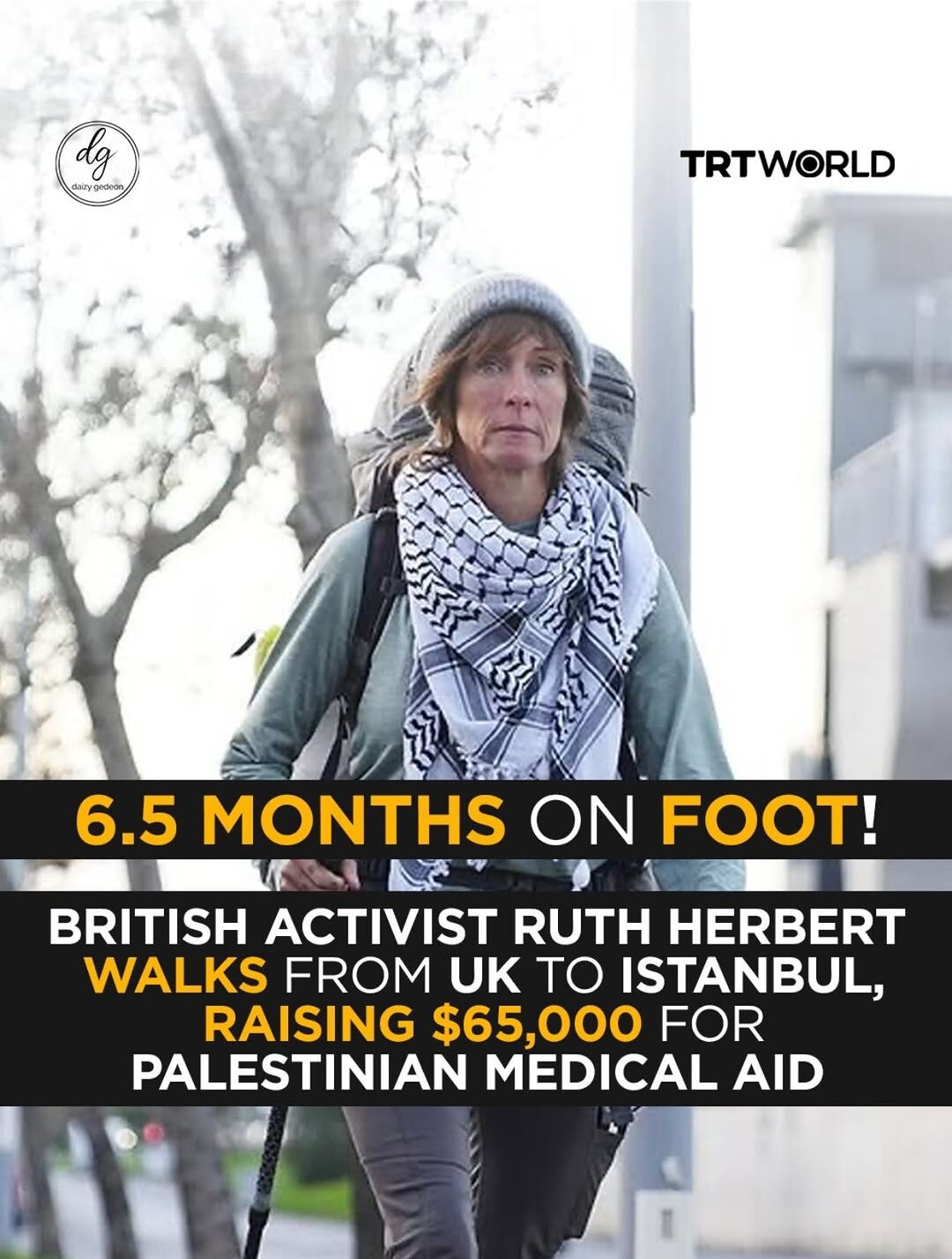 British Activist Walks 6.5 Months From UK to Istanbul to Raise $65,000 for Palestinian Medical Aid