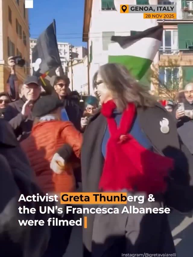 Greta Thunberg and UN’s Francesca Albanese Spotted Together in Genoa, Italy