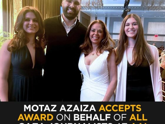 Motaz Azaiza Accepts Award for All Gaza Journalists in Washington, D.C.