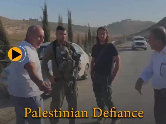 Palestinian Courage: One Man Stands Unarmed Against Armed Invaders to Defend His Land