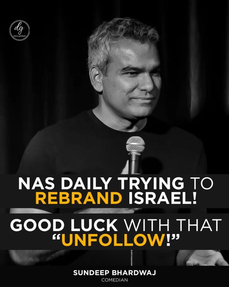 Nas Daily Accused of Whitewashing Israel — Comedian Sundeep Bhardwaj Tells Followers to “Unfollow
