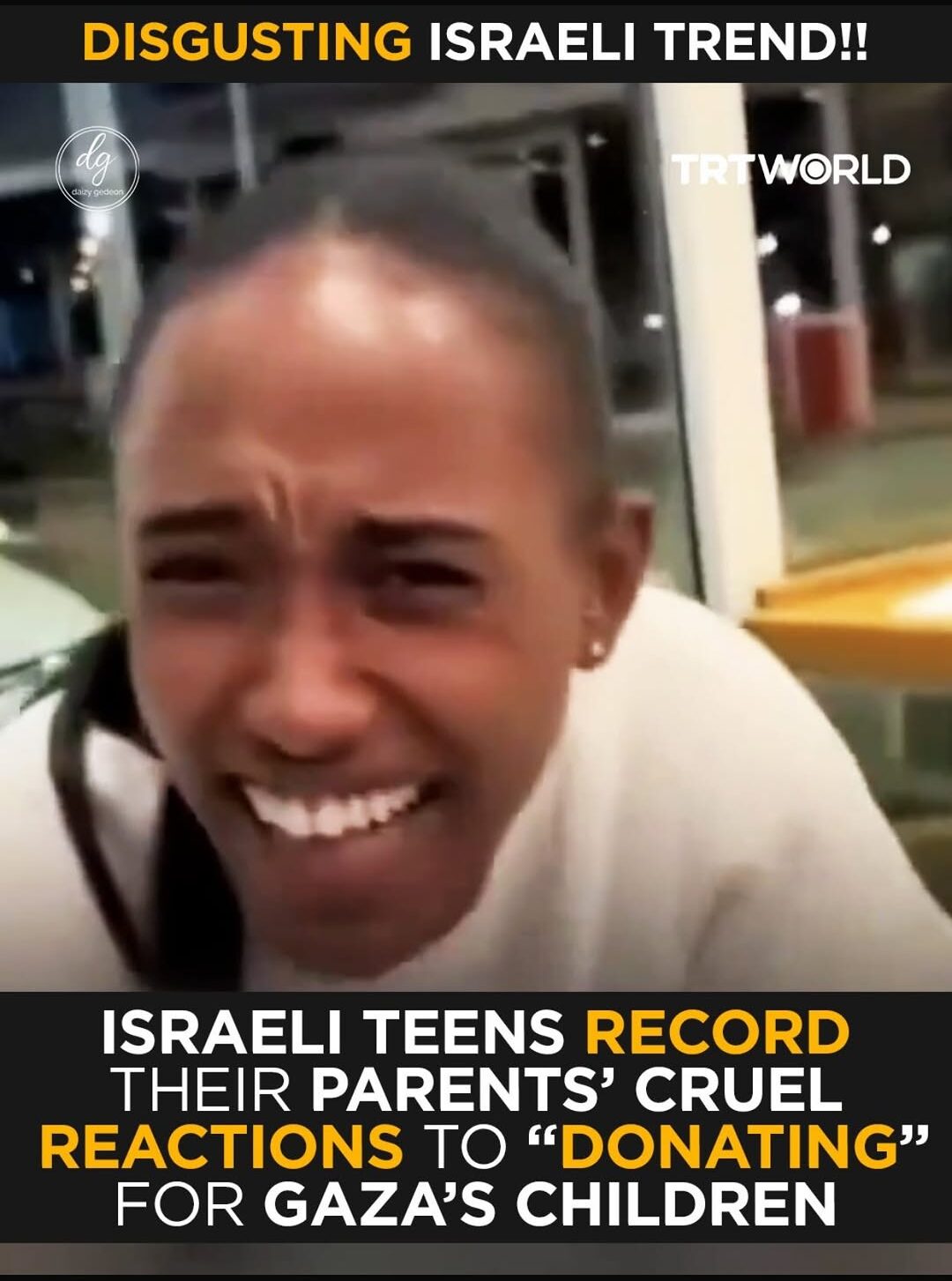 Disgusting Israeli trend teens film parents cruel reactions to donating for Gaza’s children