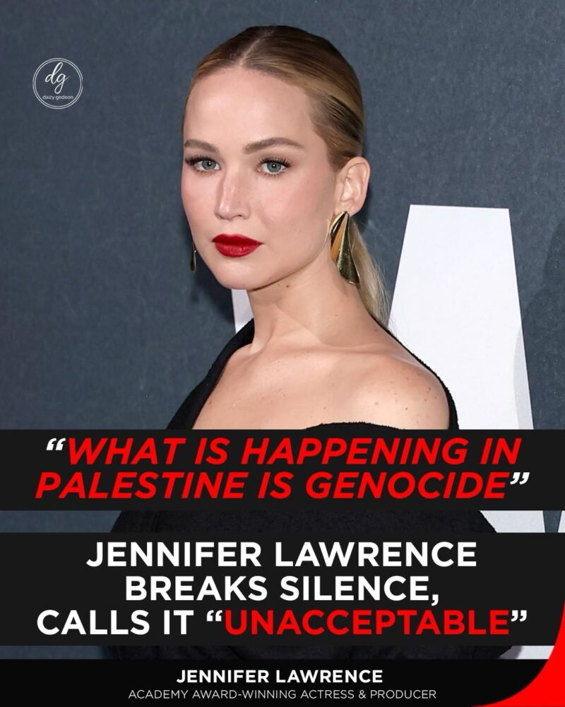 Jennifer Lawrence Breaks Silence on Palestine: “What Is Happening Is Genocide”