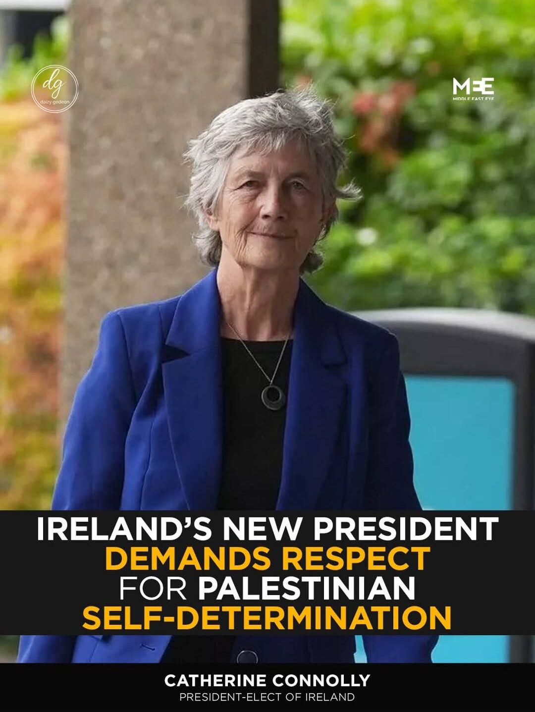 MIDDLE EAST EYE:Ireland’s New President Catherine Connolly Breaks Silence: ‘Respect Palestinian Self-Determination
