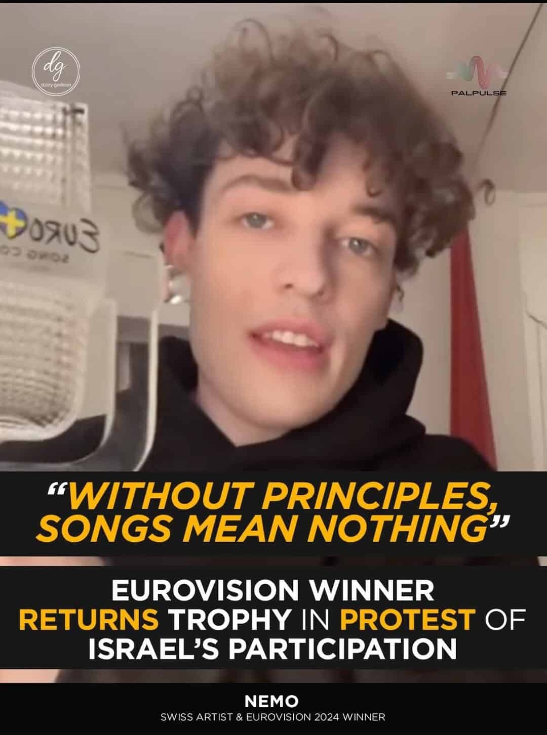 PalPulse: Eurovision Winner Nemo Returns Trophy in Protest of Israel’s Participation