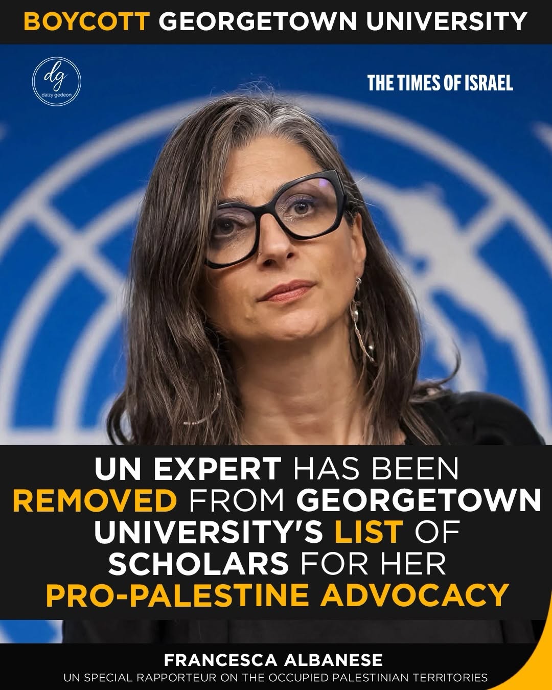 UN Expert Francesca Albanese Removed From Georgetown University Scholar List Over Pro-Palestine Views