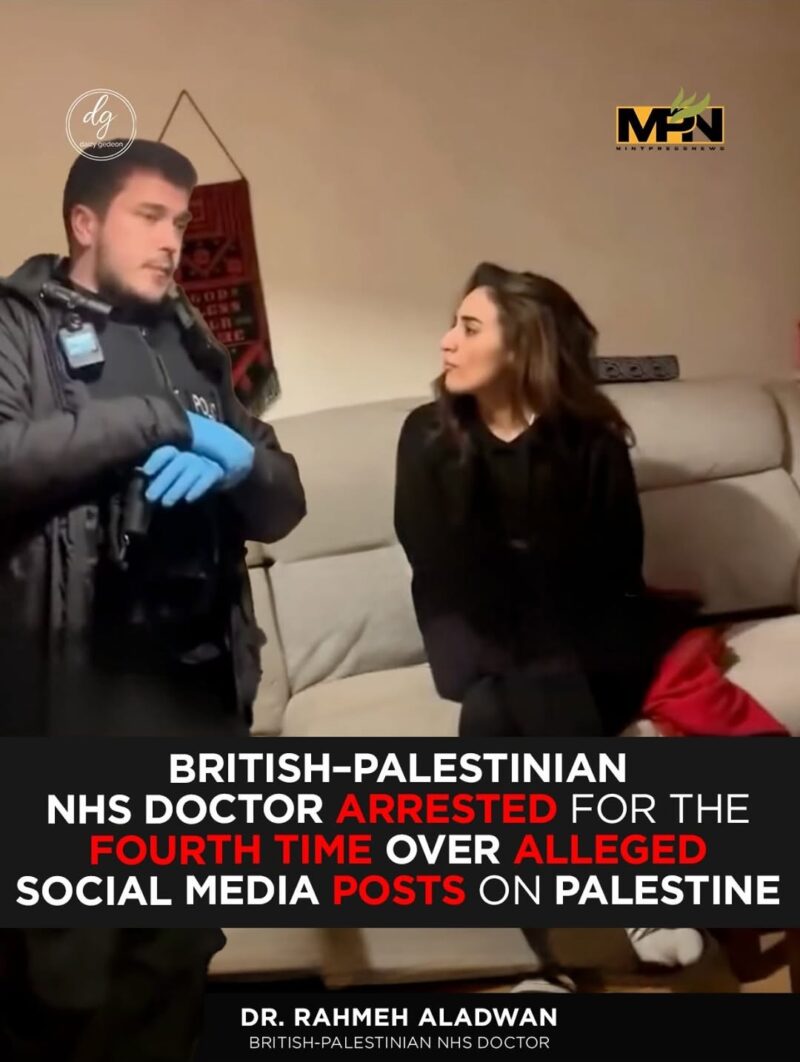 British-Palestinian NHS Doctor Arrested for Fourth Time Over Social Media Posts on Palestine