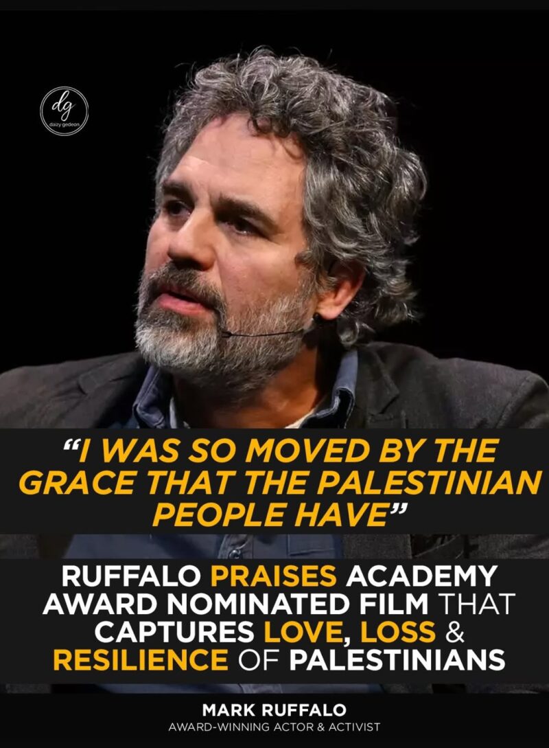 Mark Ruffalo Praises Film Highlighting Palestinian Love, Loss, and Resilience: “I Was So Moved by Their Grace”