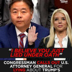 “I Believe You Just Lied Under Oath”: Rep. Ted Lieu Confronts Attorney General Pam Bondi Over Trump–Epstein Claims