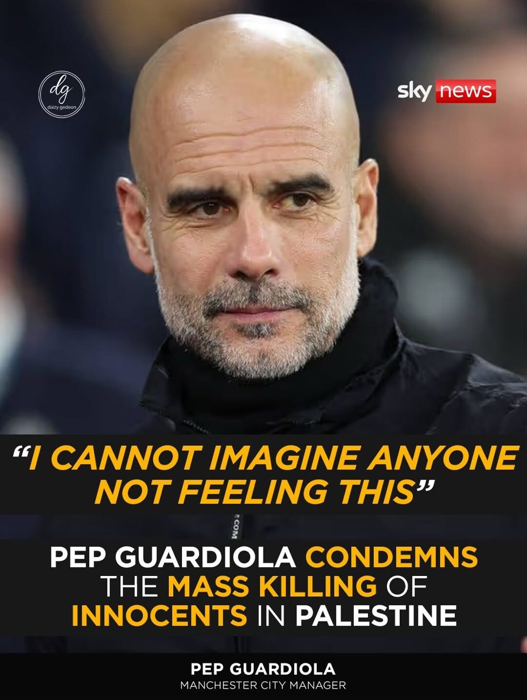 I Cannot Imagine Anyone Not Feeling This’: Pep Guardiola Condemns Killing of Innocents in Palestine