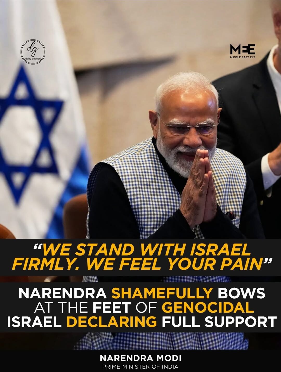 India’s PM Narendra Modi Says “We Stand With Israel Firmly” Amid Gaza Crisis