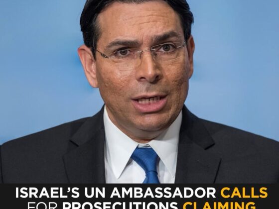 Israel’s UN Ambassador Calls for Prosecutions, Claims Boycotts of Israel Are “Not Free Speech”