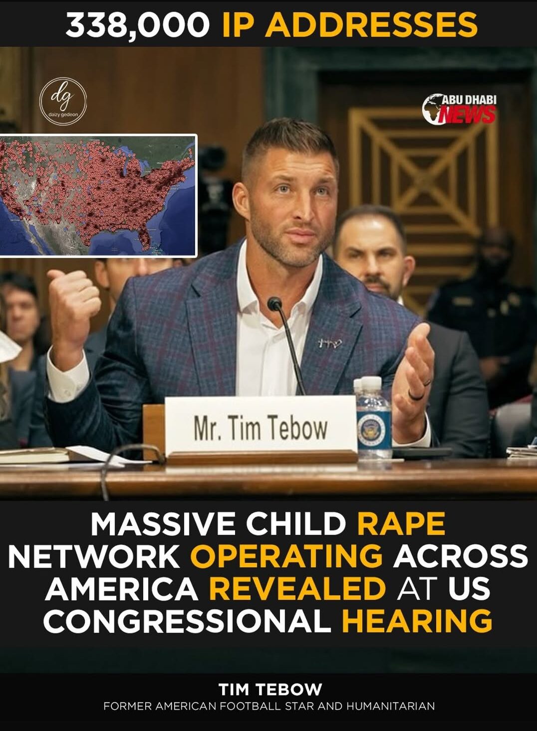 338,000 IPs Linked to Alleged Child Abuse Network, Tim Tebow Testifies