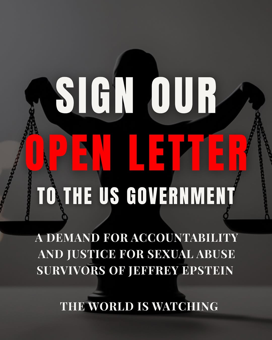 Demand Justice for Jeffrey Epstein Survivors — Sign the Open Letter Now