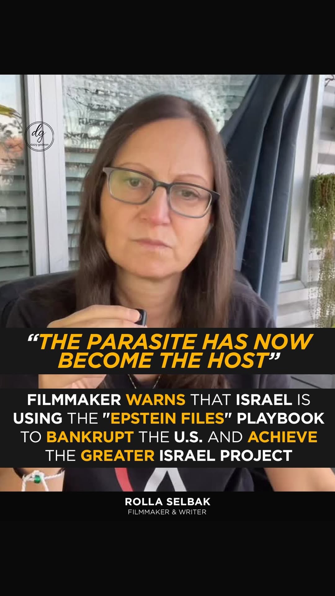 Filmmaker Rolla Selbak Claims “Epstein Files” Playbook Used to Push Greater Israel Agenda 2 649232550 18538622914069100 1792253159619512946 n 1
