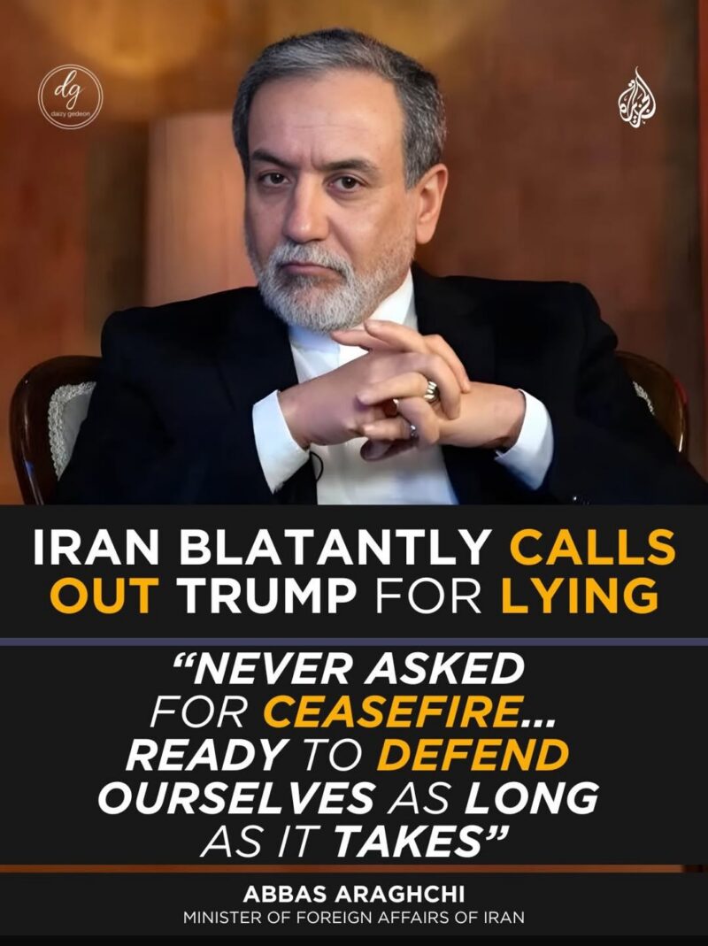 Iran’s Foreign Minister Abbas Araghchi Says Tehran Never Asked for Ceasefire, Ready to Defend Against Trump Claims