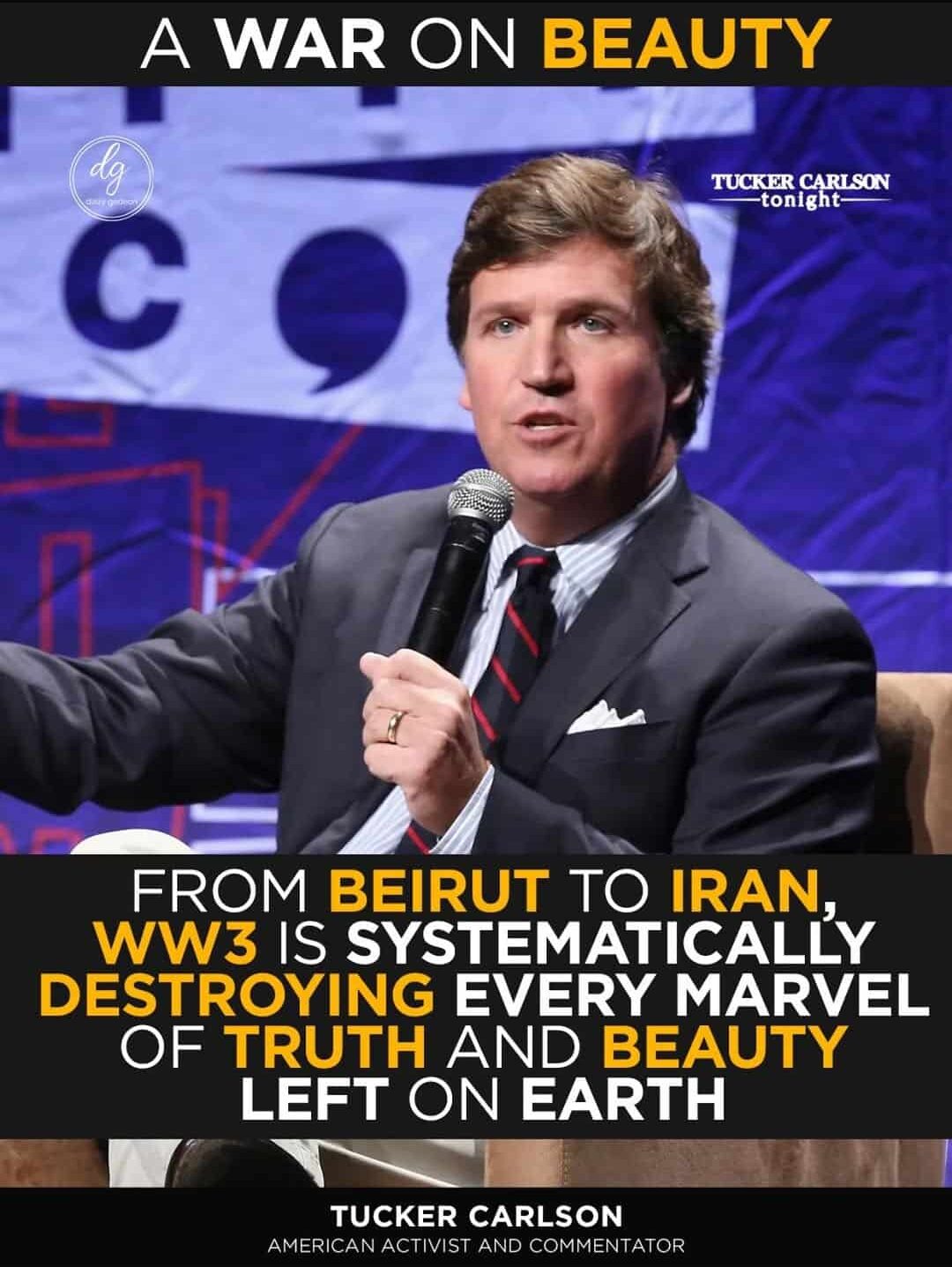 “A War on Beauty”: Tucker Carlson Warns Conflict From Beirut to Iran Is Destroying Culture and Truth