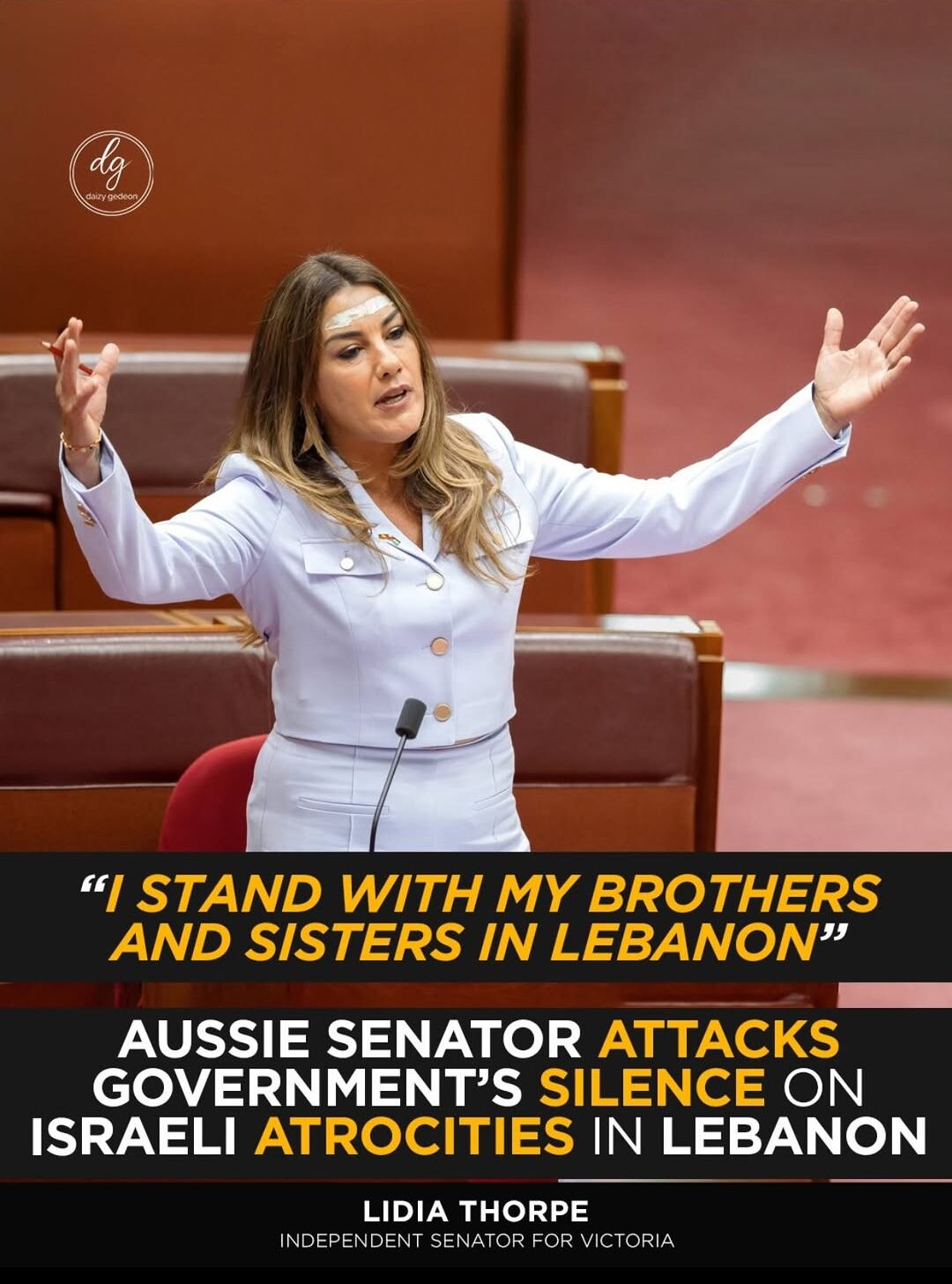 Aussie Senator Lidia Thorpe Sparks Debate With Support for Lebanon