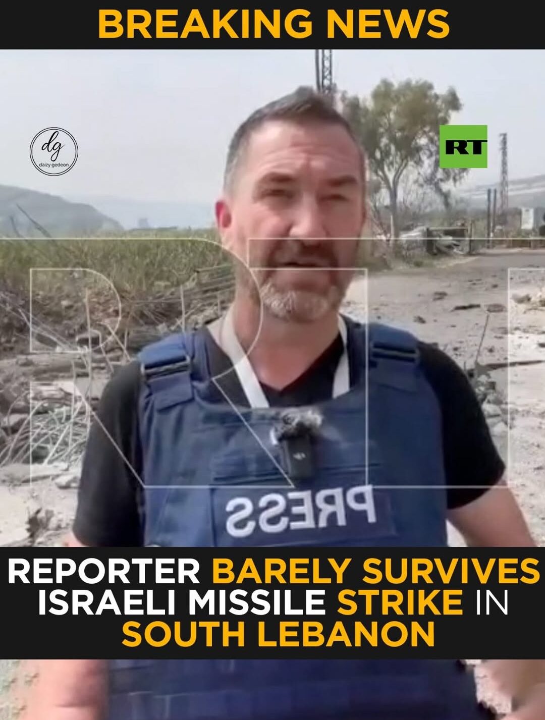 BREAKING: Reporter Narrowly Survives Missile Strike in South Lebanon During Live Coverage