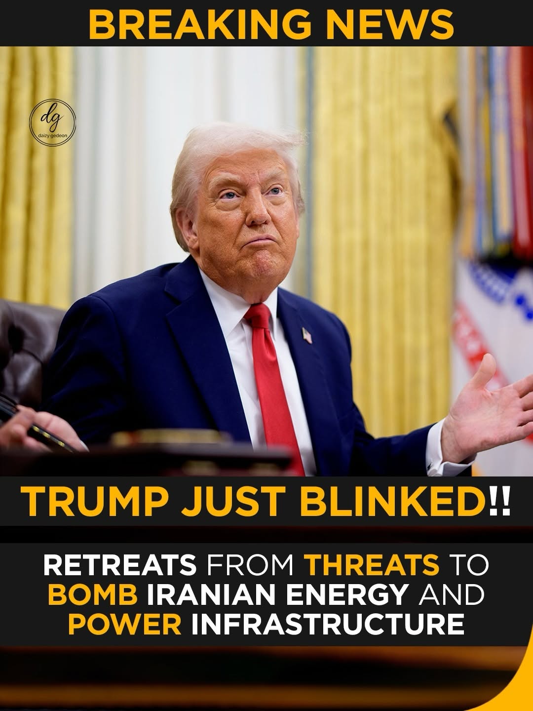 BREAKING: Trump Backs Down From Threats to Bomb Iran’s Energy Infrastructure