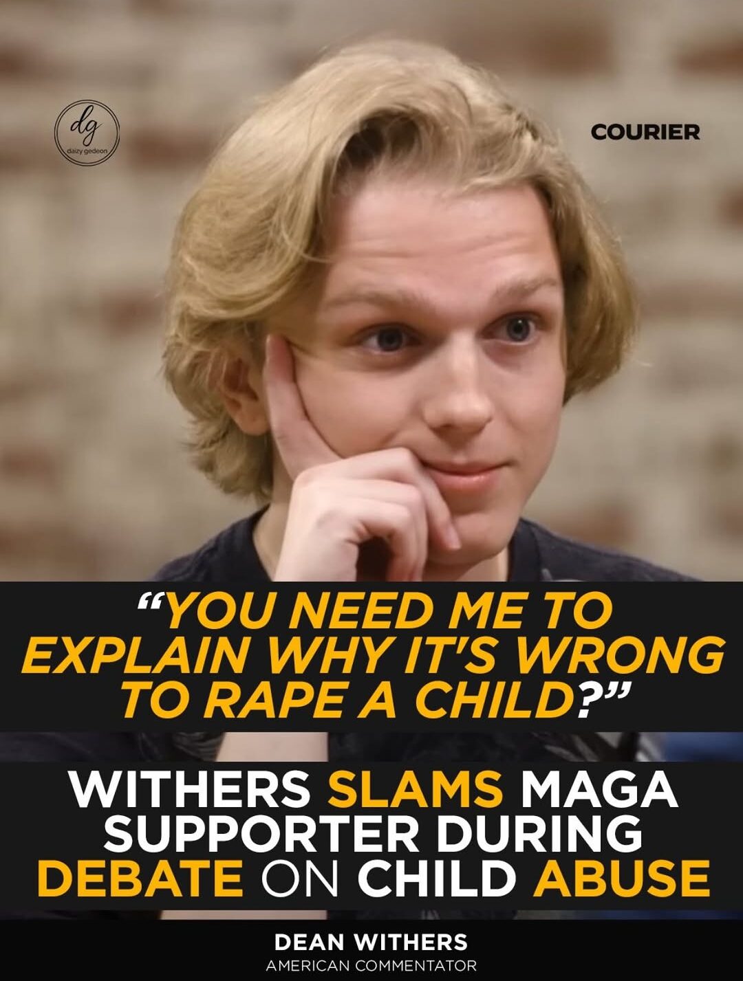 Debate Erupts as Dean Withers Clashes with MAGA Supporter Over Child Abuse Remarks