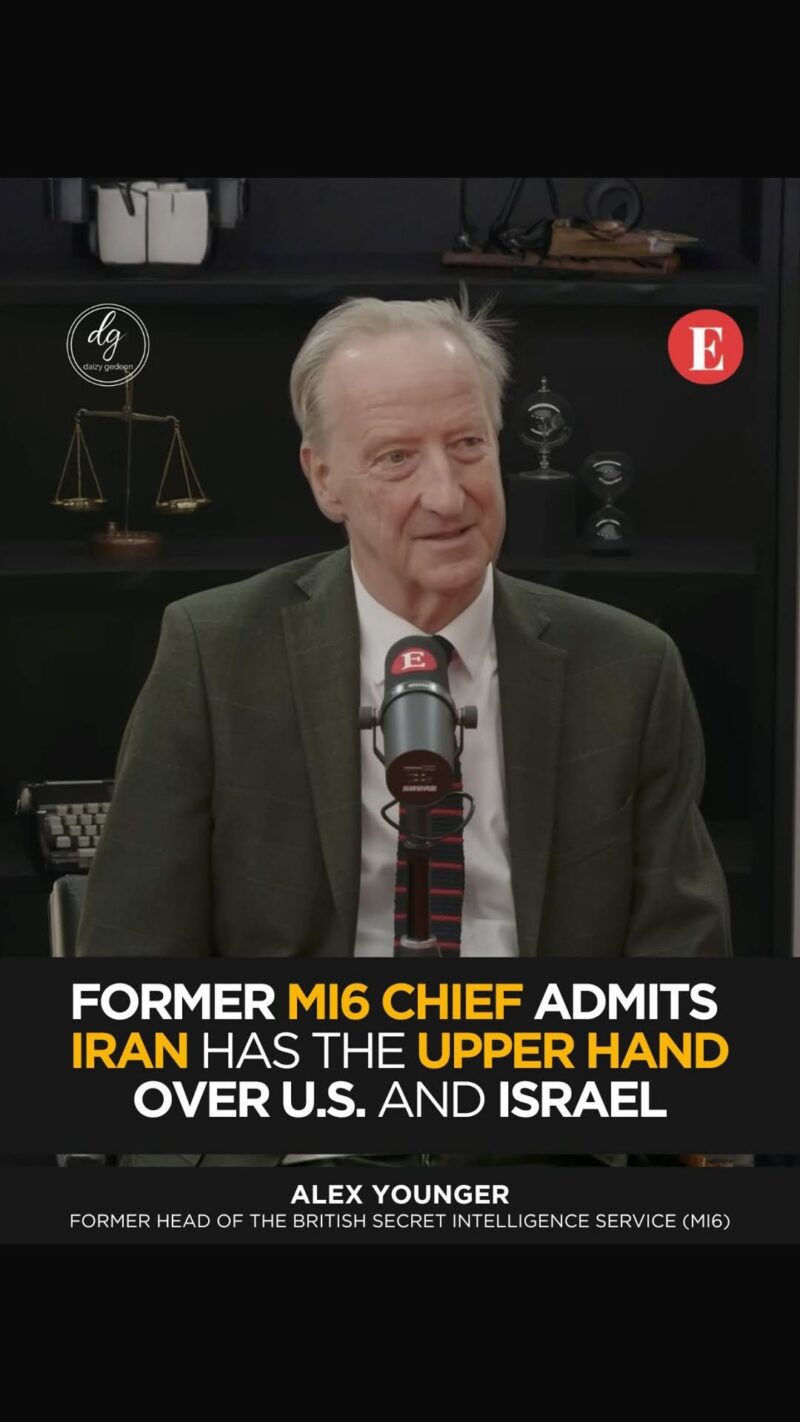 Former MI6 Chief Alex Younger Says Iran Has the Upper Hand Over U.S. and Israel